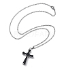 304 Stainless Steel Black Enamel Cross Urn Ashes Necklaces STAS-Z106-05P-4