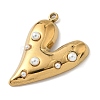 304 Stainless Steel Plastic Pearl Pendants X-STAS-K308-04G-2