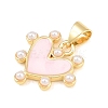Brass Enamel Pendants KK-B168-01G-04-2