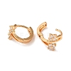 Brass Hoop Earrings with Clear Glass EJEW-K256-44KCG-2