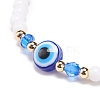 Resin Evil Eye & Acrylic Beaded Stretch Bracelet for Women BJEW-JB08609-5