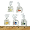 5Pcs 5 Colors Resin Pendants with Iron Jump Ring RESI-FS0001-70-5