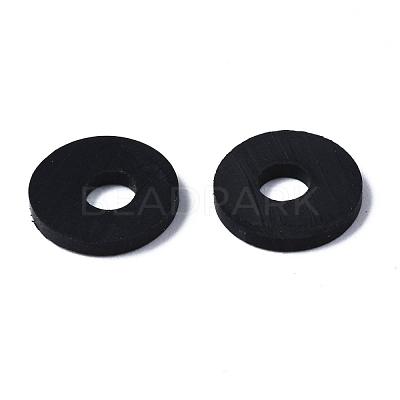 Flat Round Handmade Polymer Clay Beads CLAY-R067-10mm-42-1