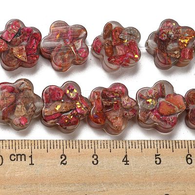 Dyed Natural Imperial Jasper with Resin Beads Strands G-G083-G03-01-1