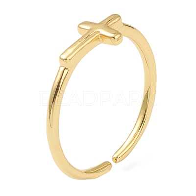 Brass Cuff Rings RJEW-L100-005G-1