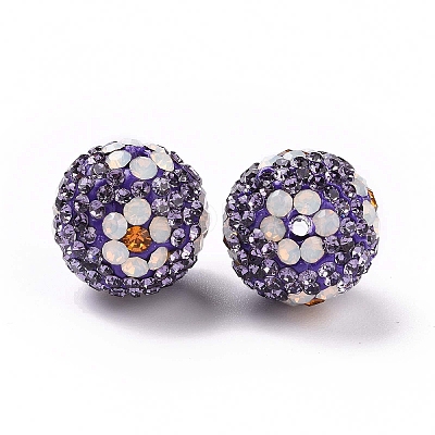 Polymer Clay Rhinestone Beads RB-L029-03C-1