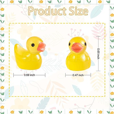 100Pcs Luminous Tiny Ducks Mini Resin Duck Colorful Miniature Fairy Garden Mini Duck  for Miniature Landscape JX530A-1