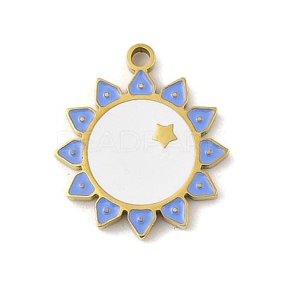 304 Stainless Steel Enamel Pendants STAS-U039-12G-1