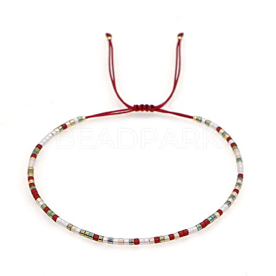 Adjustable Glass Seed Bead Braided Bead Bracelets for Women VT9382-41-1