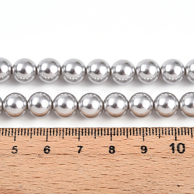 Baking Paint Pearlized Glass Pearl Bead Strands HY-N002-8mm-A03-1