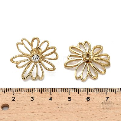 304 Stainless Steel Crystal Rhinestone Stud Earrings EJEW-G423-01G-1