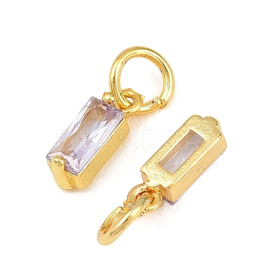Brass Micro Pave Cubic Zirconia Charms ZIRC-F111-03G-13-1