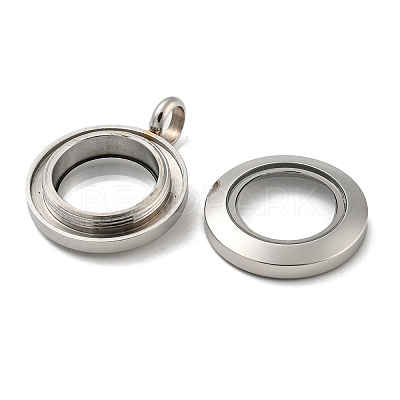 304 Stainless Steel Floating Locket Pendants STAS-E443-41P-1
