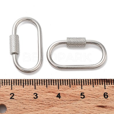 Non-Tarnish 304 Stainless Steel Screw Carabiner Lock Charms STAS-K192-01P-1