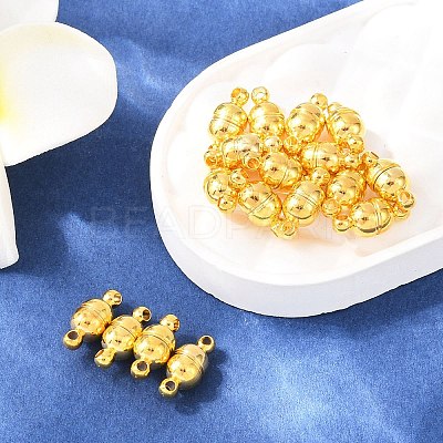 Round Brass Magnetic Clasps with Loops KK-D331-G-1