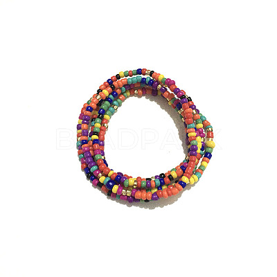 Glass Seed Beaded Waist Beads WG0248E-27-1