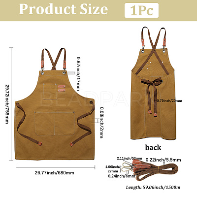 Canvas Cotton Apron AJEW-WH20060-29A-1