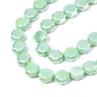 Electroplate Opaque Solid Color Glass Beads Strands EGLA-N002-27-A06-1