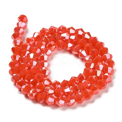 Opaque Solid Color Electroplate Glass Beads Strands EGLA-A039-P4mm-B03-1