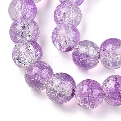 Transparent Crackle Baking Paint Glass Beads Strands DGLA-T003-01C-10-1