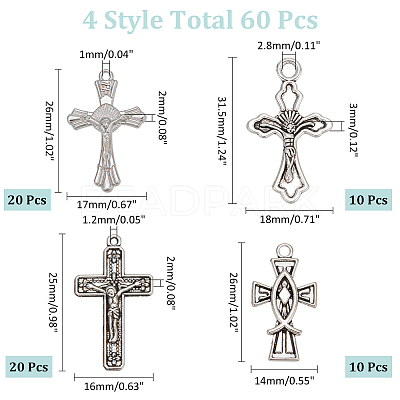 4 style Tibetan Style Alloy Pendants FIND-WR0011-31-1