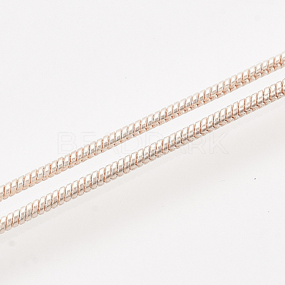 Brass Round Snake Chain Necklace Making MAK-T006-11B-RG-1