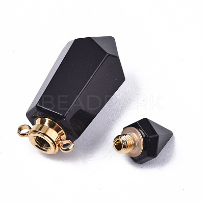 Faceted Natural Obsidian Pendants G-T131-15A-1