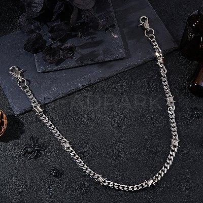 1Pc Stainless Steel Barbed Wire Trousers Chains AJEW-DC0002-18-1