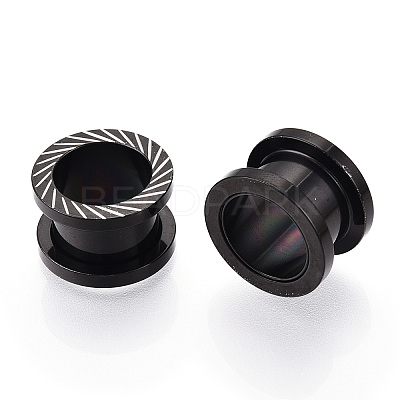 316 Surgical Stainless Steel Grooved Beads STAS-N103-08B-EB-1