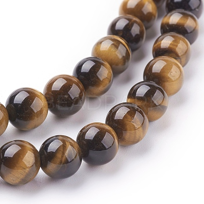 Natural Tiger Eye Beads Strands X-G-C076-8mm-1B-1