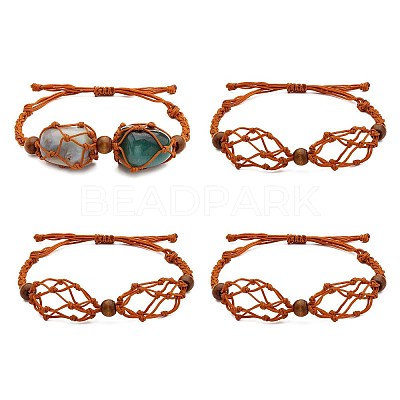 4Pcs Nylon Braided Bracelet BJEW-SZ0002-48B-1