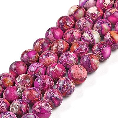 Natural Imperial Jasper Beads Strands G-I122-8mm-29-1