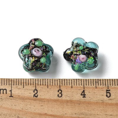 Handmade Foil Lampwork Beads Strands FOIL-Z001-02C-1