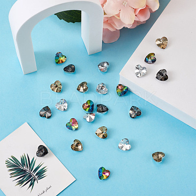Electroplated Glass Charms EGLA-TA0001-07-1