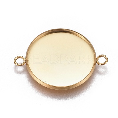 Ion Plating(IP) 304 Stainless Steel Cabochon Connector Settings STAS-G127-14-22mm-G-1