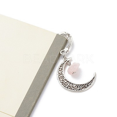 Natural Rose Quartz Raw Beads Bookmarks X-AJEW-JK00201-01-1