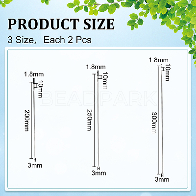 6Pcs 3 Styles Sewing Steel Needles FIND-WR0012-51-1