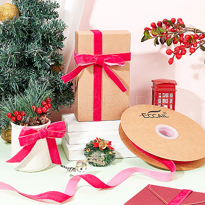 Single Face Velvet Ribbons OCOR-WH0080-14D-01-1