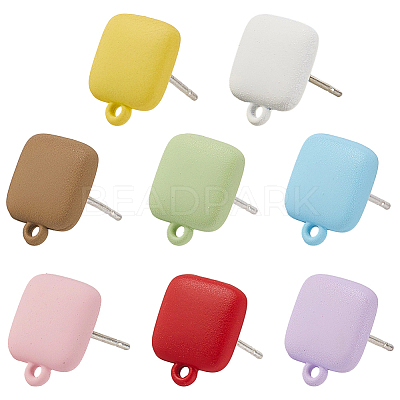 32Pcs 8 Colors Alloy Stud Earring Findings FIND-SC0015-80-1