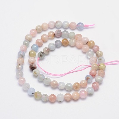 Natural Morganite Round Bead Strands LS-G-I159-6mm-1