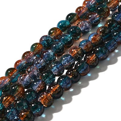 Crackle Glass Beads Strands CCG-C002-6mm-08-1