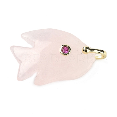 Natural Rose Quartz Carved Pendants G-G460-01G-07-1