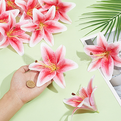 PU Leather & Plastic Artificial Flower AJEW-WH0696-419B-1