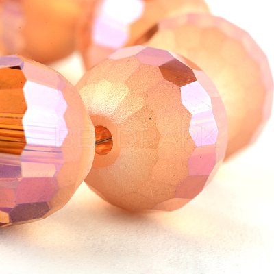 Faceted Round Electroplate Glass Bead Strands EGLA-S130-10mm-M-1
