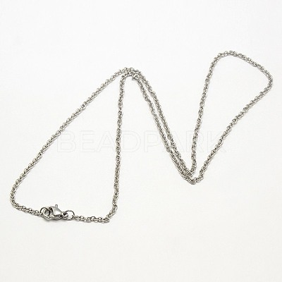 Tarnish Resistant Trendy Unisex 304 Stainless Steel Cable Chain Necklaces NJEW-M057-A-01-1