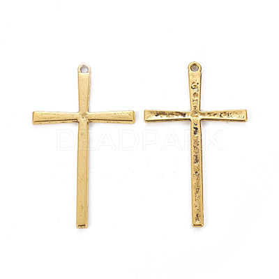 Tibetan Style Alloy Cross Large Pendants TIBEP-EAAA0100Y-AG-FF-1