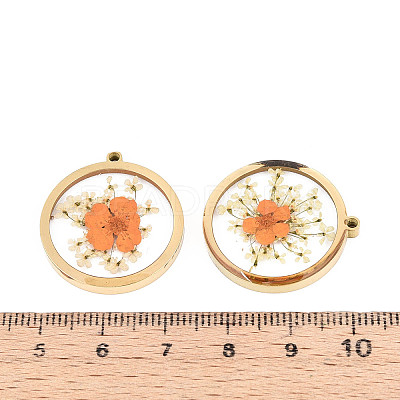 304 Stainless Steel Epoxy Resin Pendants STAS-T072-21-1