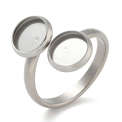 304 Stainless Steel Cuff Rings Components STAS-K279-02A-P-1
