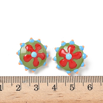 Baking Paint Glass Enamel Beads LAMP-S080-03E-1