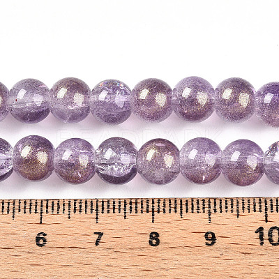 Transparent Crackle Glass Bead Strands GLAA-T025-8mm-02E-1